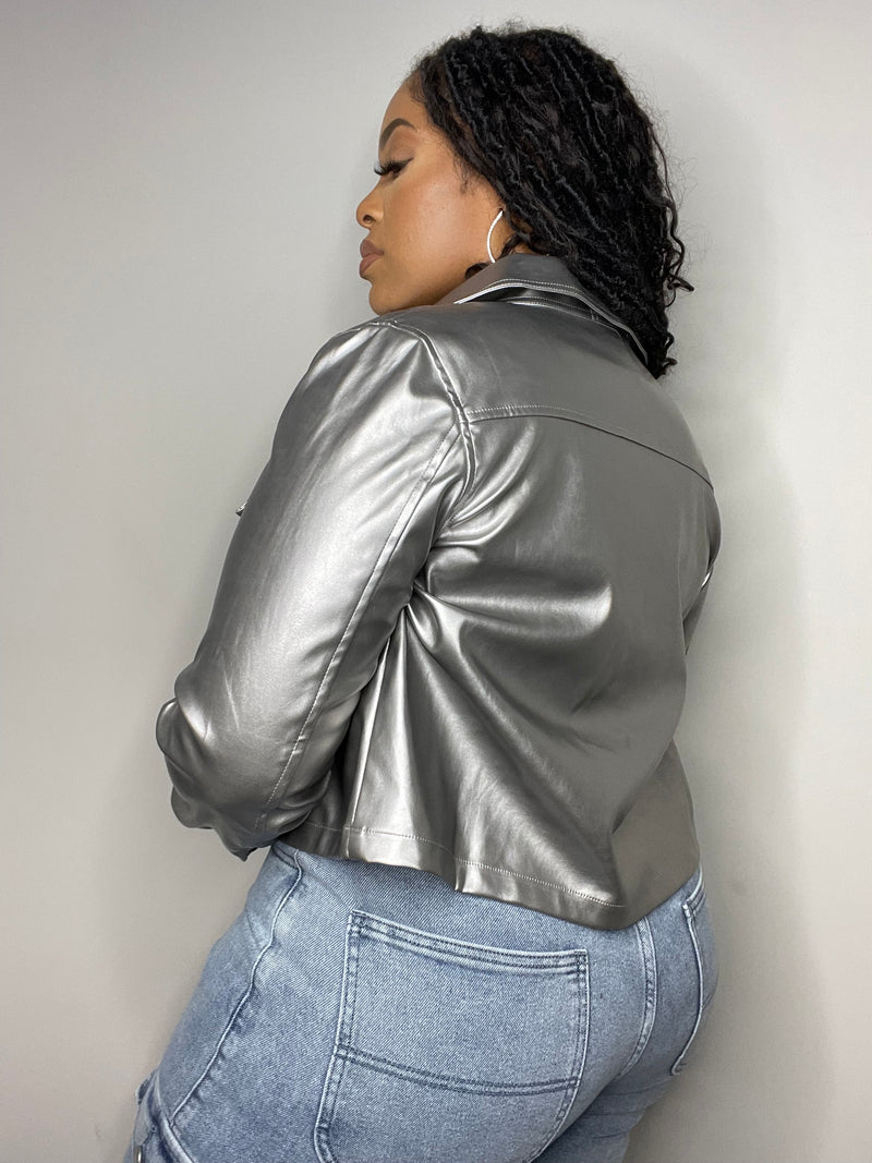 Metallic Crop Jacket