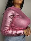 Megan Metallic Top (pink)