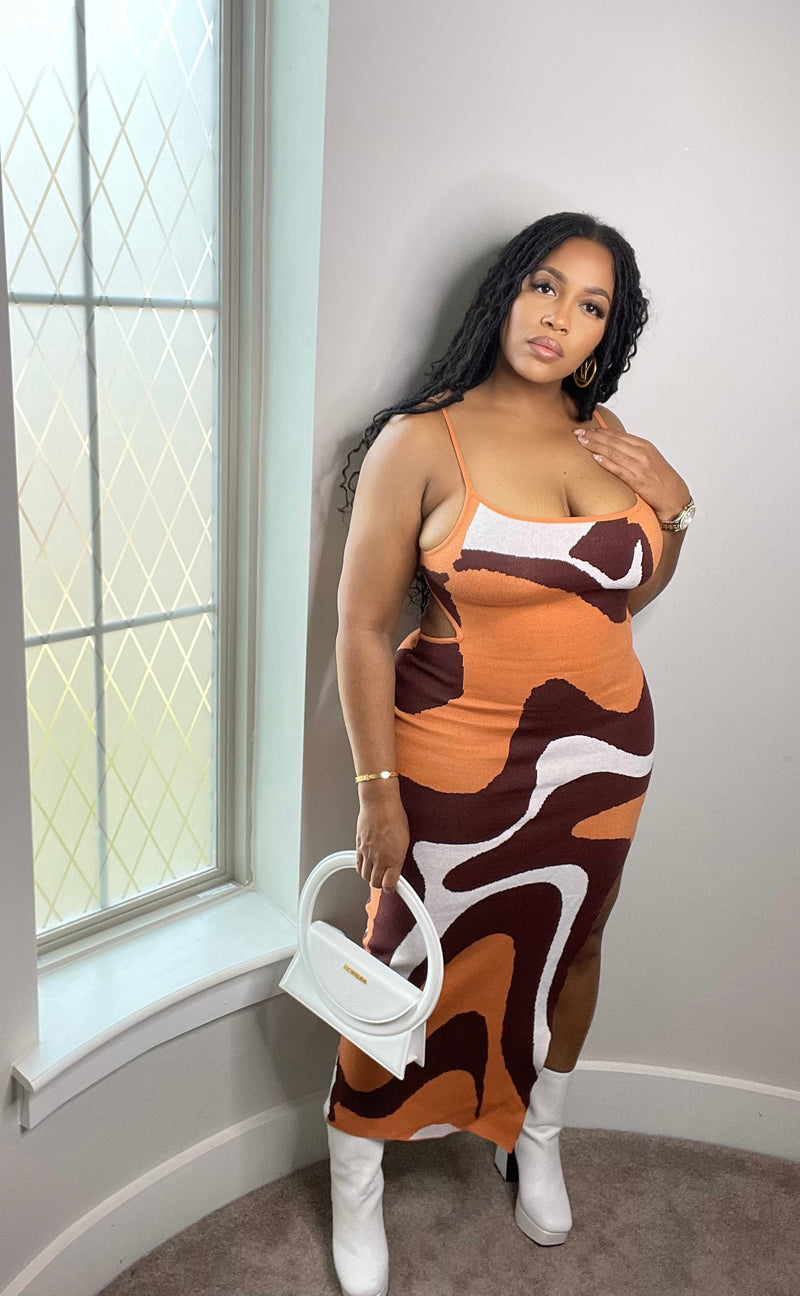 Siya Swirl dress (Brown)